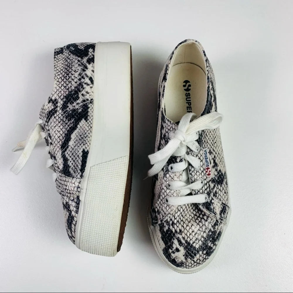 Superga platform sneakers women size 37 snake‎ embossed